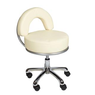 Стул мастера Мэдисон МД-2118 низкий, на колесиках, со спинкой, белый