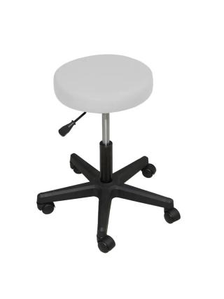 Стул мастера ПРИЗМА ЭКО, на колесиках, без спинки, белый