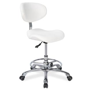 Стул мастера Mizomed MZ 1026DB2 на колесиках, со спинкой, белый