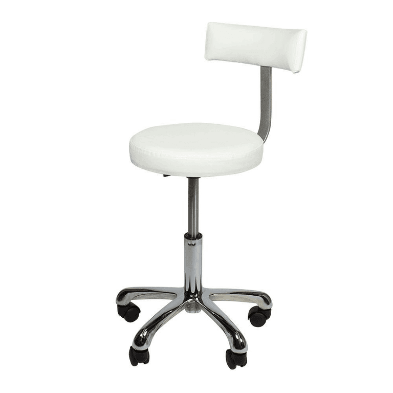 Стул мастера Мэдисон МД-9017 на колесиках, со спинкой, белый