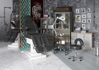 Стул мастера Мэдисон МД-2118 низкий, на колесиках, со спинкой, белый